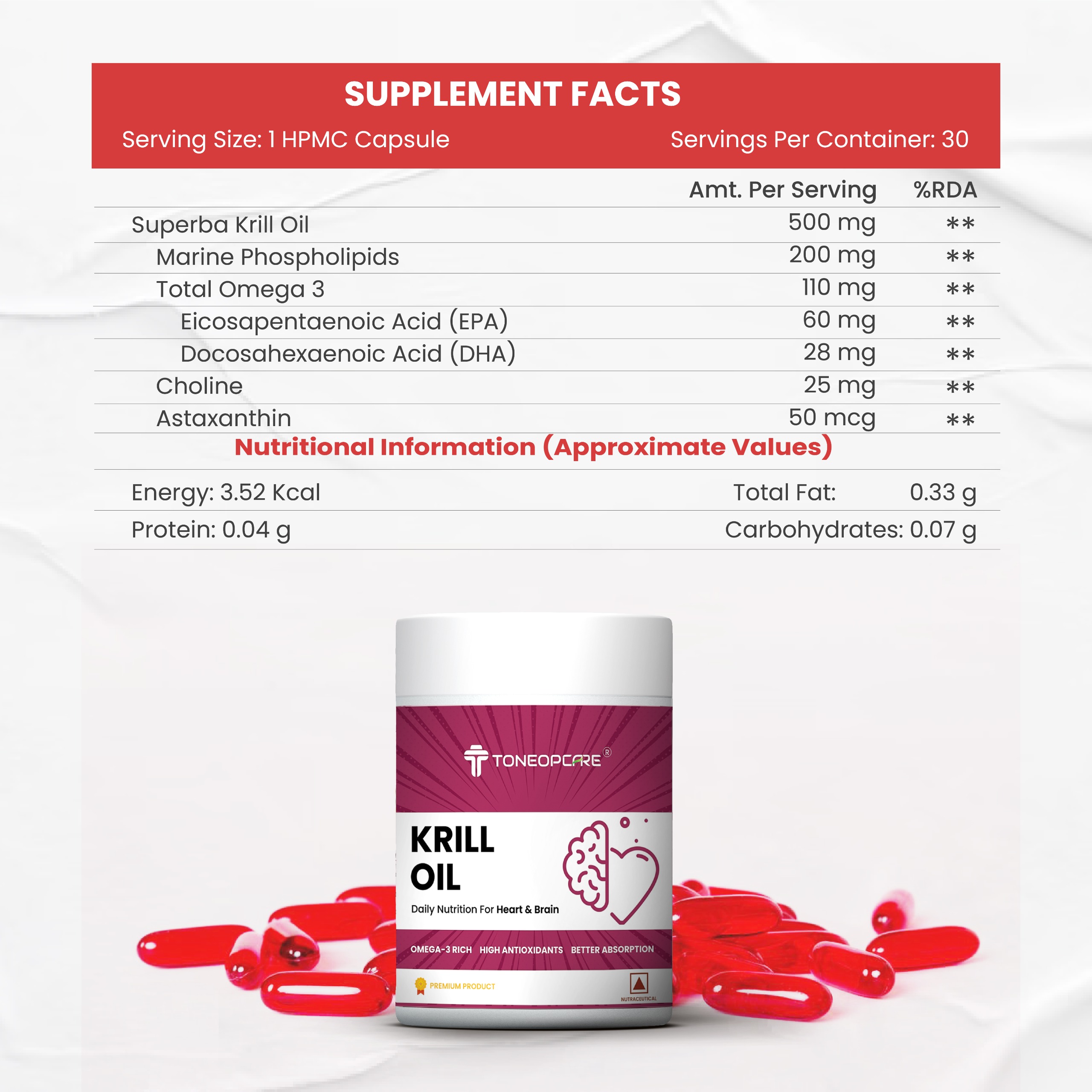 Krill Oil nutritional info